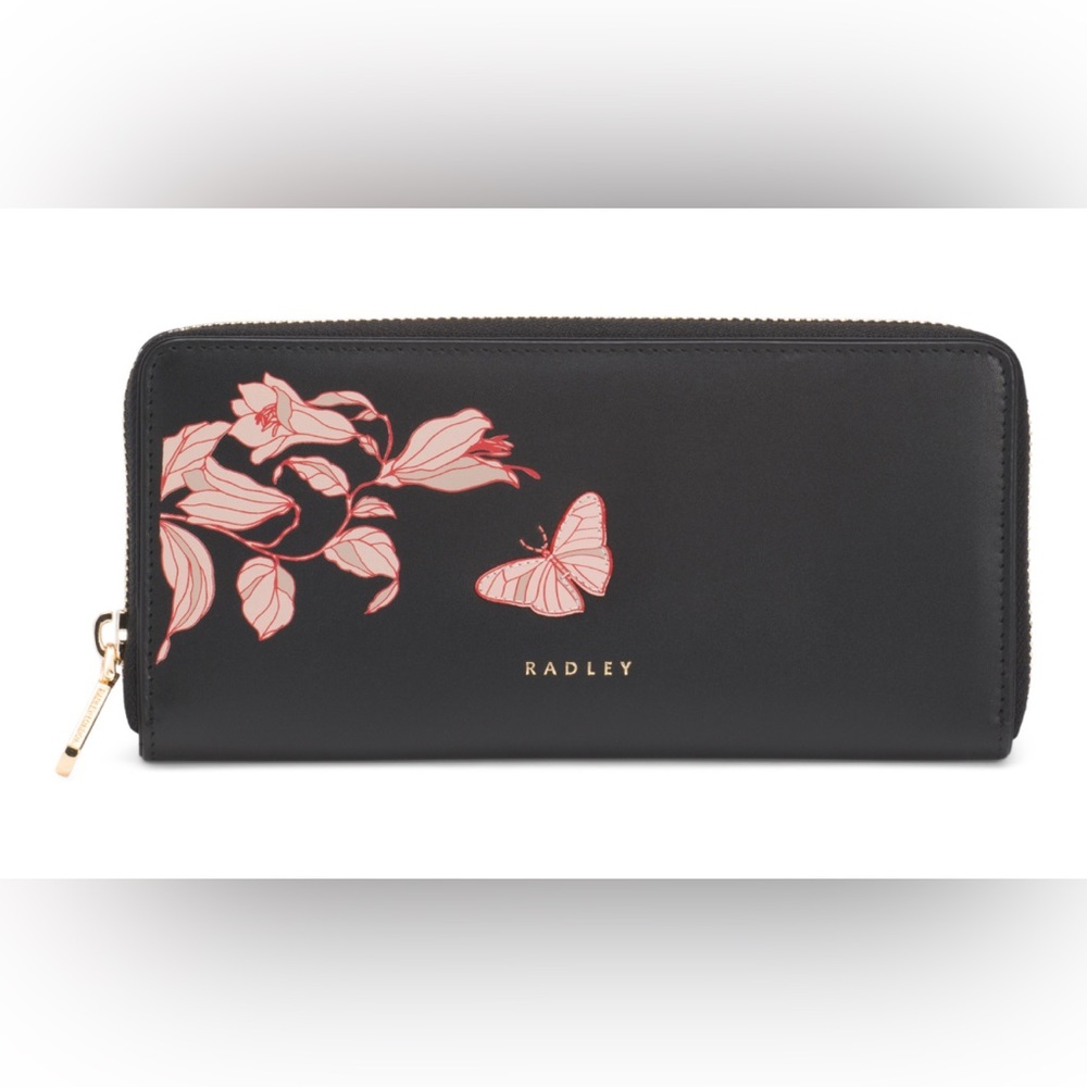 🦋 Radley London Leather Butterfly Large Zip Around Matinee Wallet